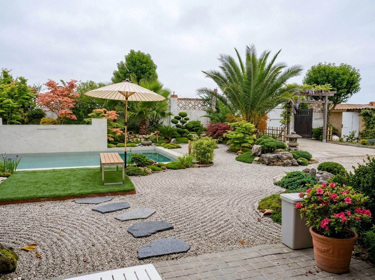 Design paysager en style Japanese Garden — Jardin par GenRoom AI