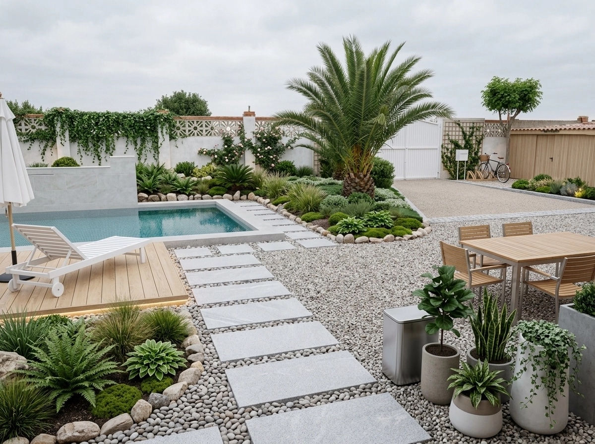 Diseño paisajístico en estilo Scandinavian Garden — Jardín por GenRoom AI