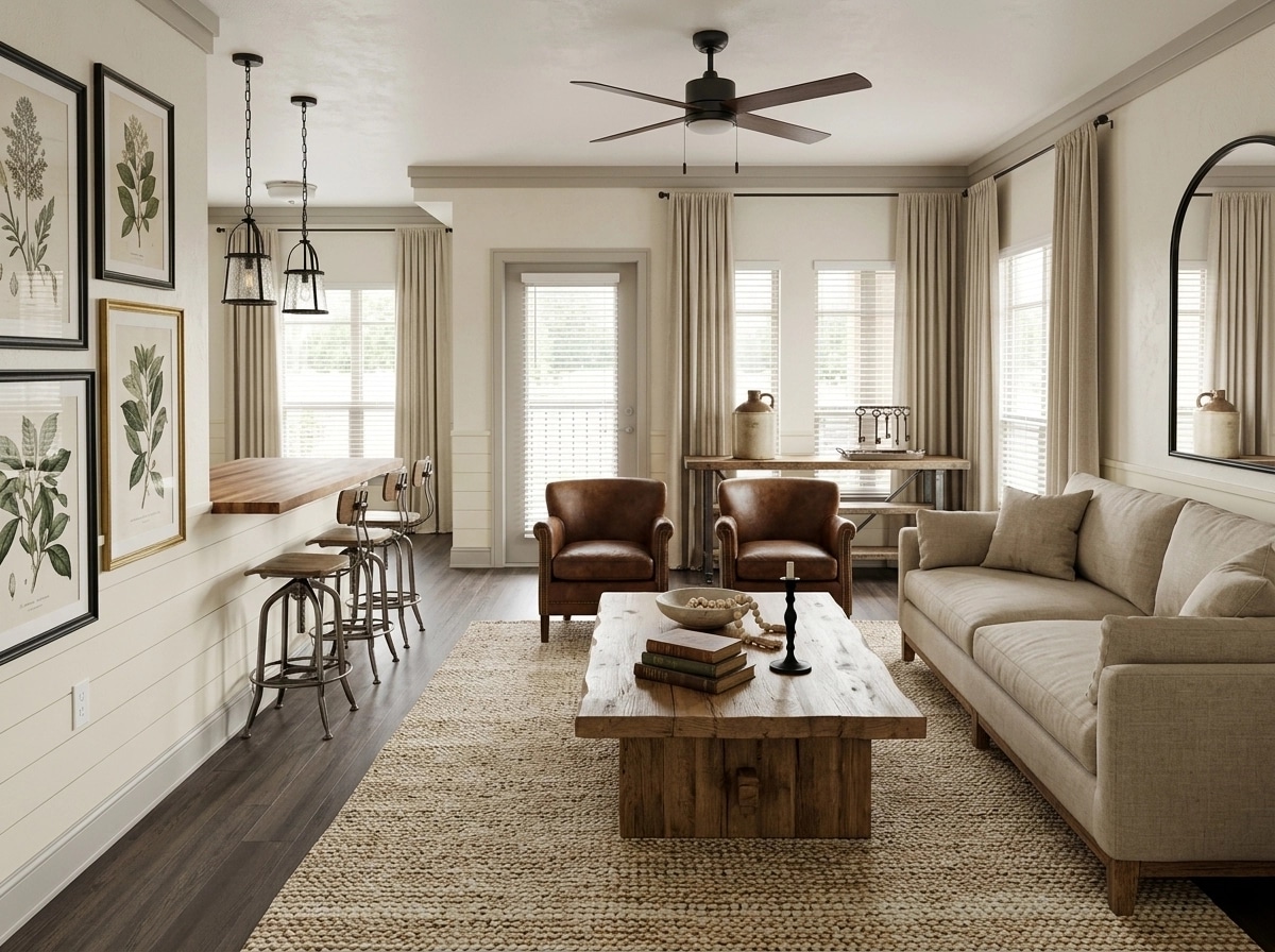 Modern Farmhouse Living Room design — interior photo by GenRoom AI