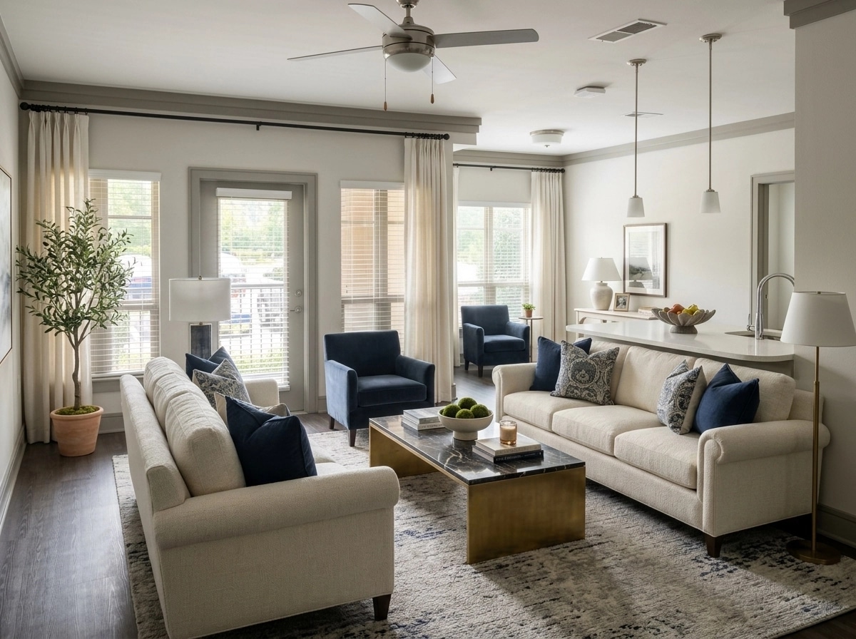 Transitional Living Room design — interior photo by GenRoom AI