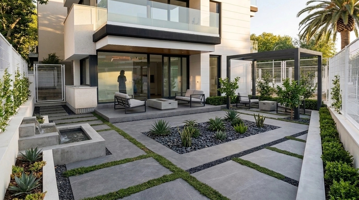 Diseño paisajístico en estilo Minimalist Yard — Jardín por GenRoom AI
