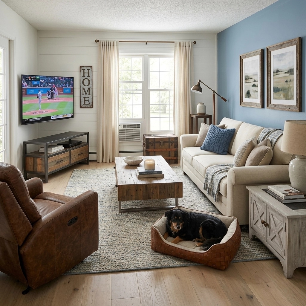 Modern Farmhouse Living Room design — interior photo by GenRoom AI