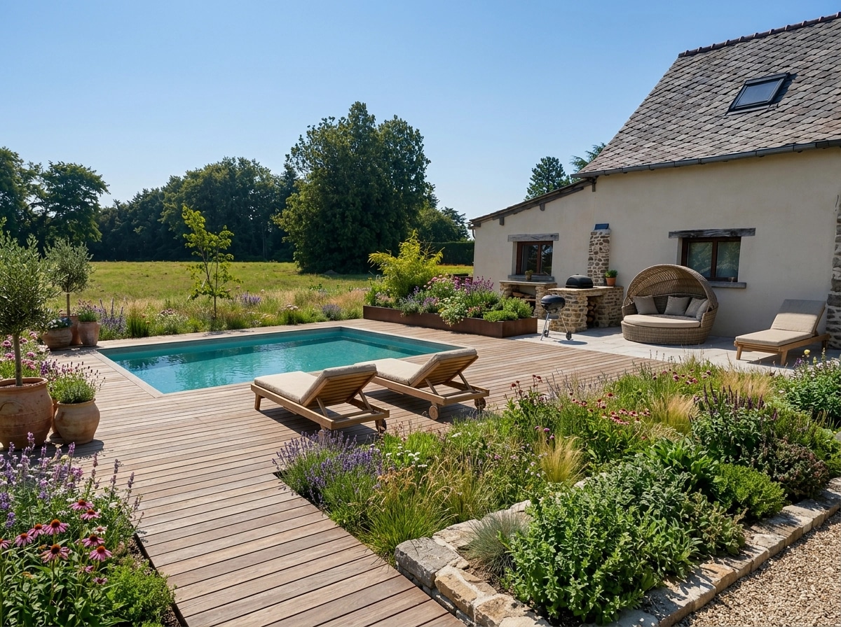 Country Rustic Garden Yard design — yard photo by GenRoom AI