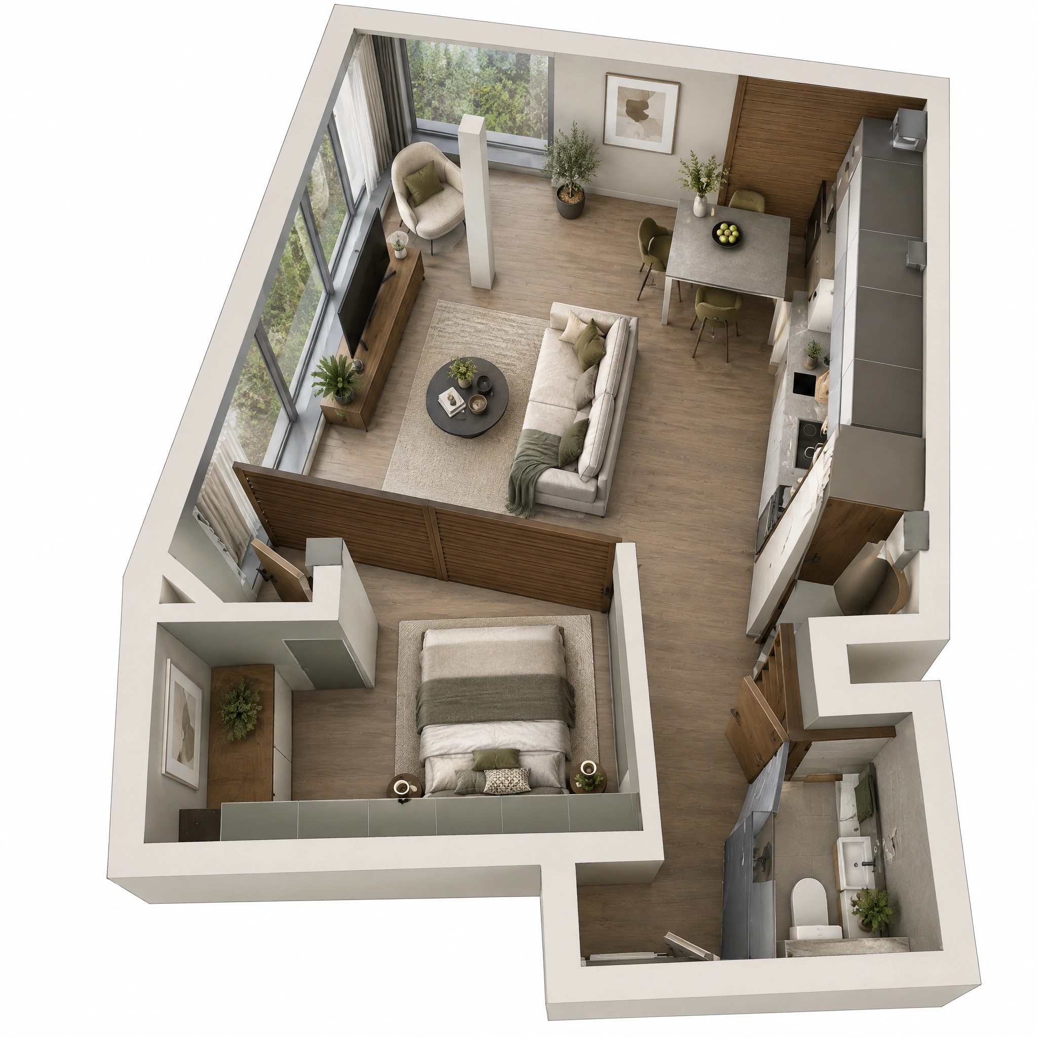 Interior design in Contemporary style — Living Room by GenRoom AI