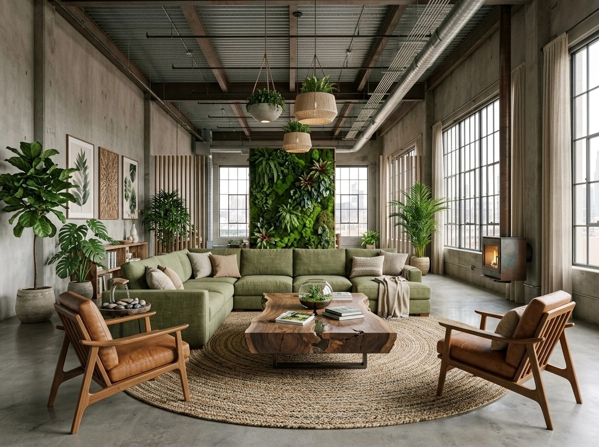 Interior design in Biophilic style — Living Room by GenRoom AI