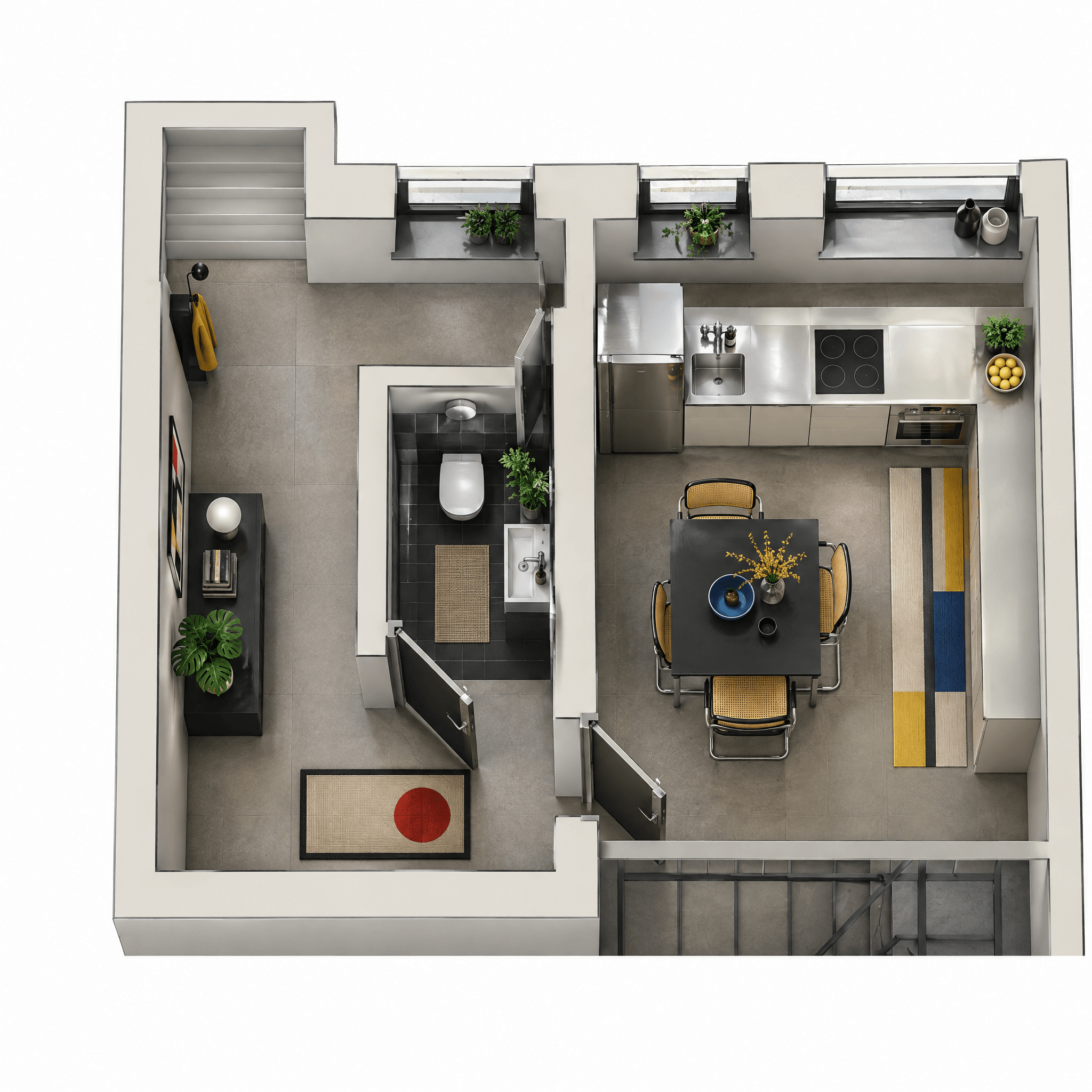 Interior design in Bauhaus style — Living Room by GenRoom AI