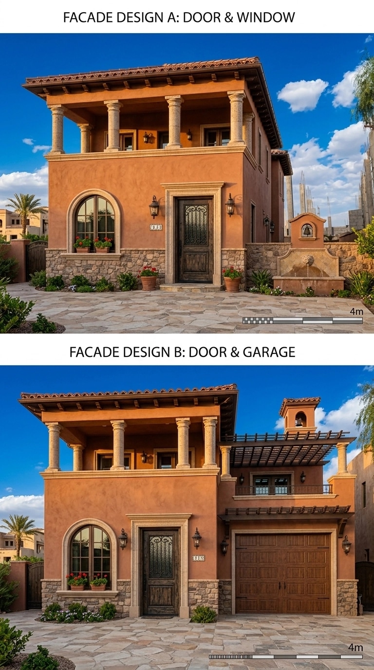 Facade design in Mediterranean Facade style — Facade by GenRoom AI