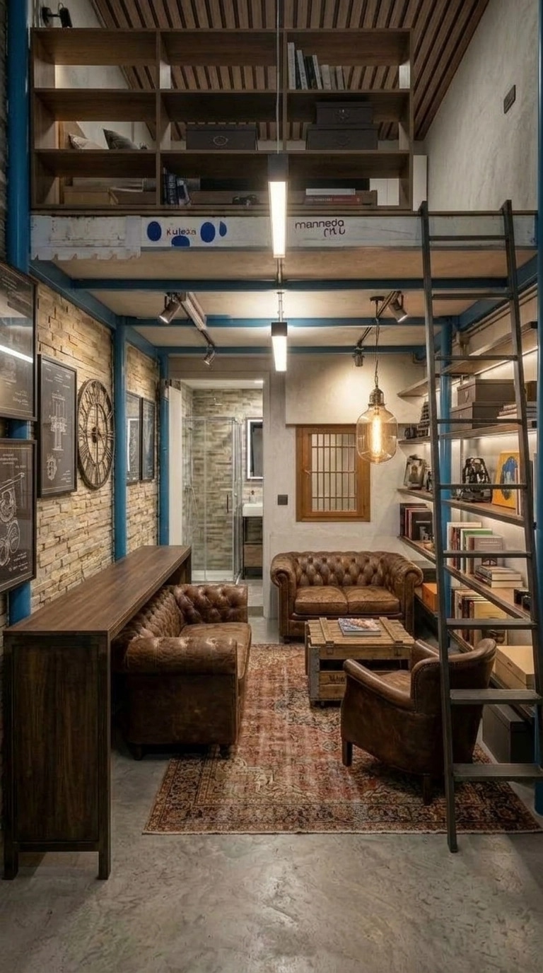 Interior design in Loft / Industrial style — Living Room by GenRoom AI