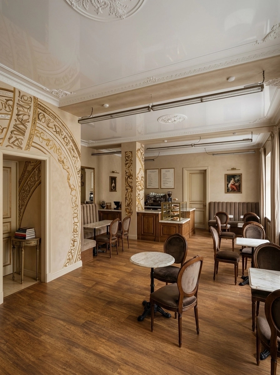 Interior design in Neoclassic style — cafe by GenRoom AI