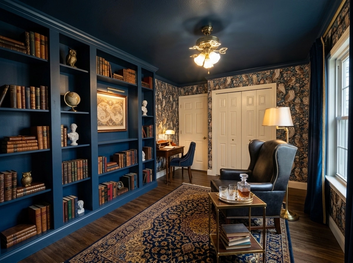 Interior design in Classic style — library by GenRoom AI