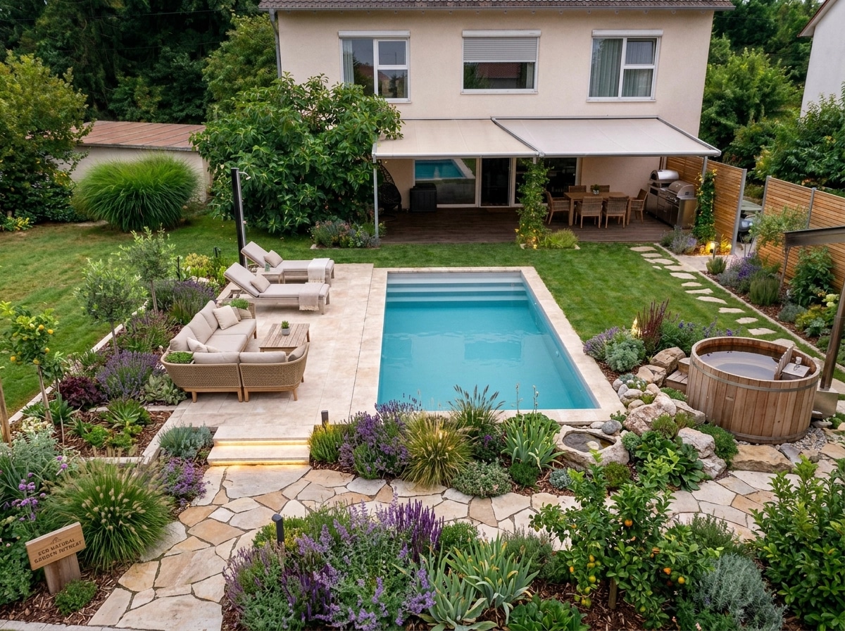 Landscape design in Eco Natural Garden style — Yard by GenRoom AI