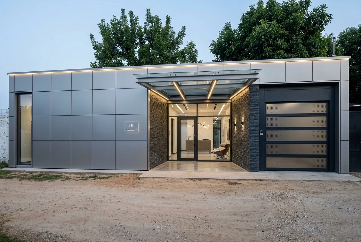 Hi-Tech Facade Facade design — facade photo by GenRoom AI