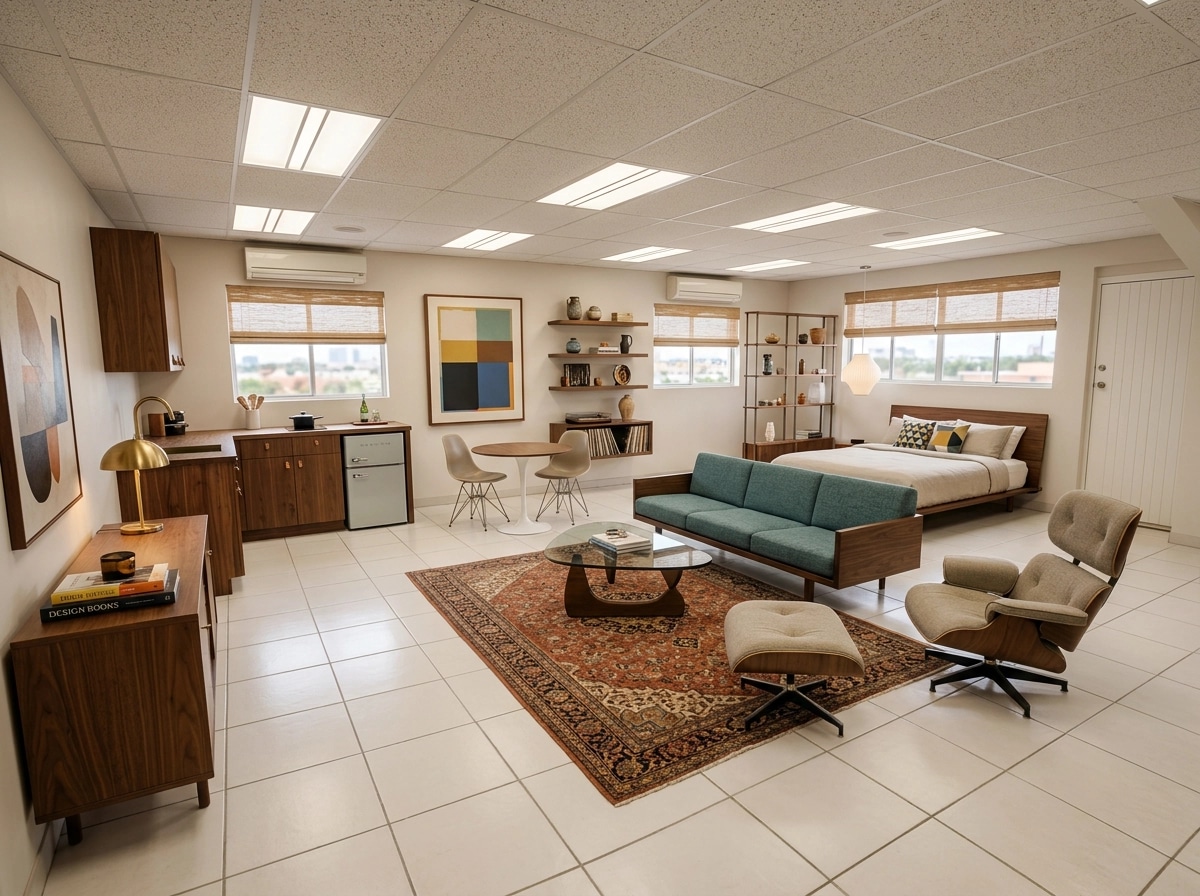 Design de interiores em estilo Mid-Century Modern — studio por GenRoom AI