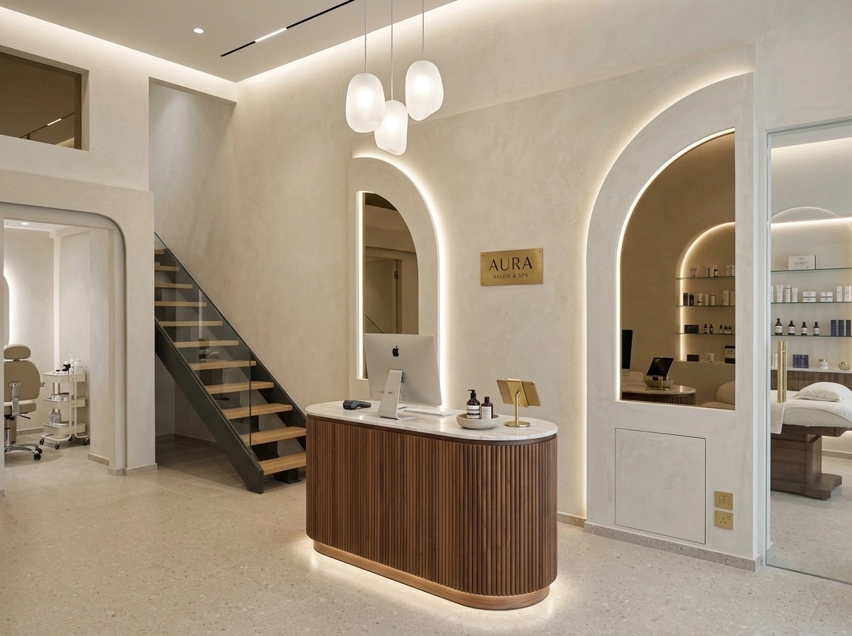 Interior design in Minimalism style — beauty_salon by GenRoom AI