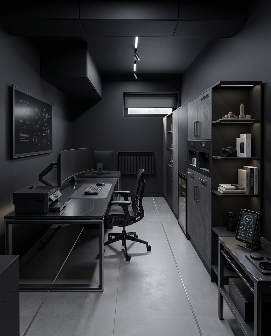 Design d'interni in stile Blacktec — office_space di GenRoom AI