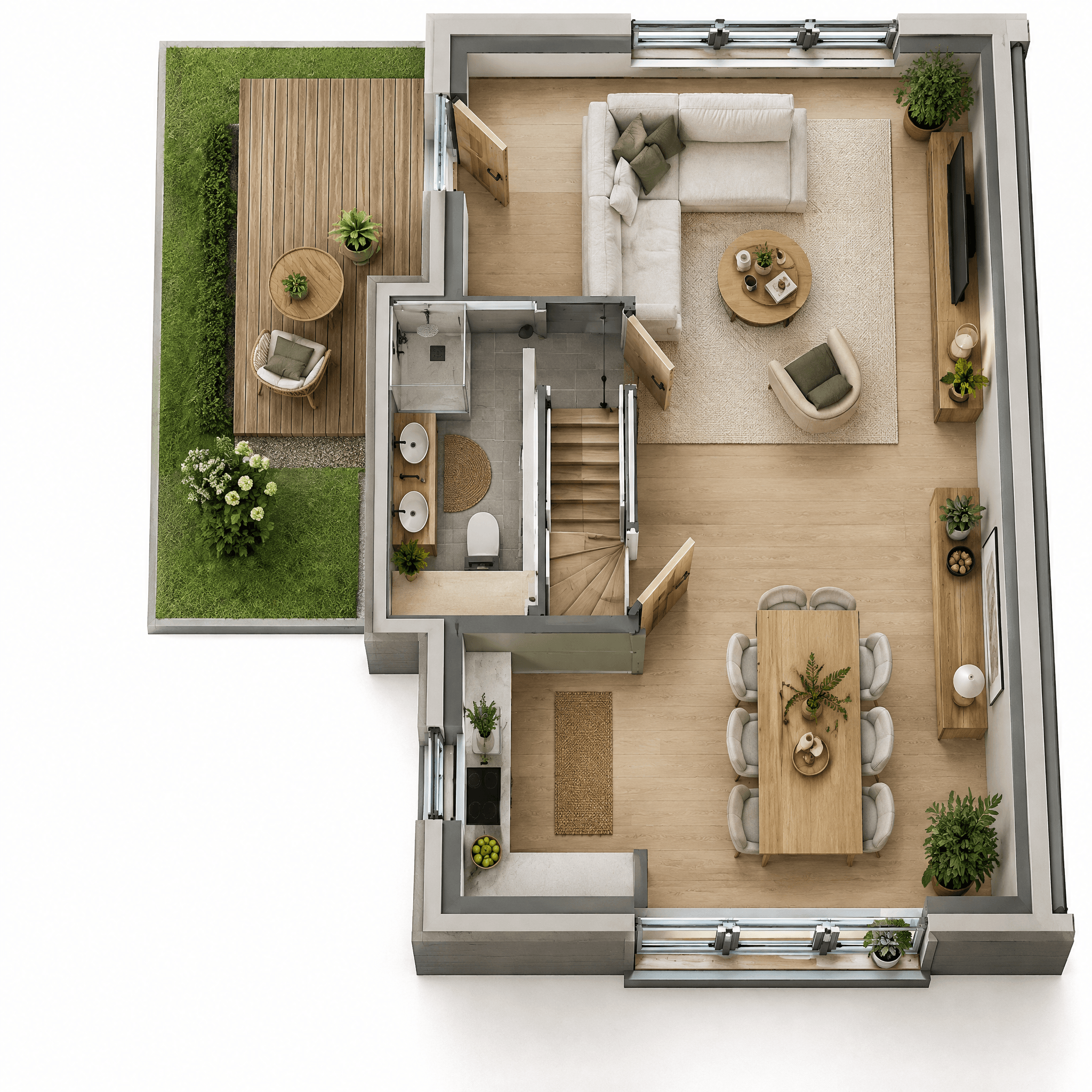 Design de interiores em estilo Scandinavian — Sala de Estar por GenRoom AI