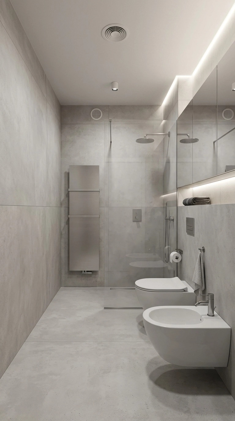 Bathroom interior in Minimalism style — photo by GenRoom AI