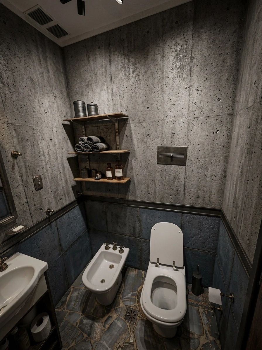 Interior design in Loft / Industrial style — Bathroom by GenRoom AI