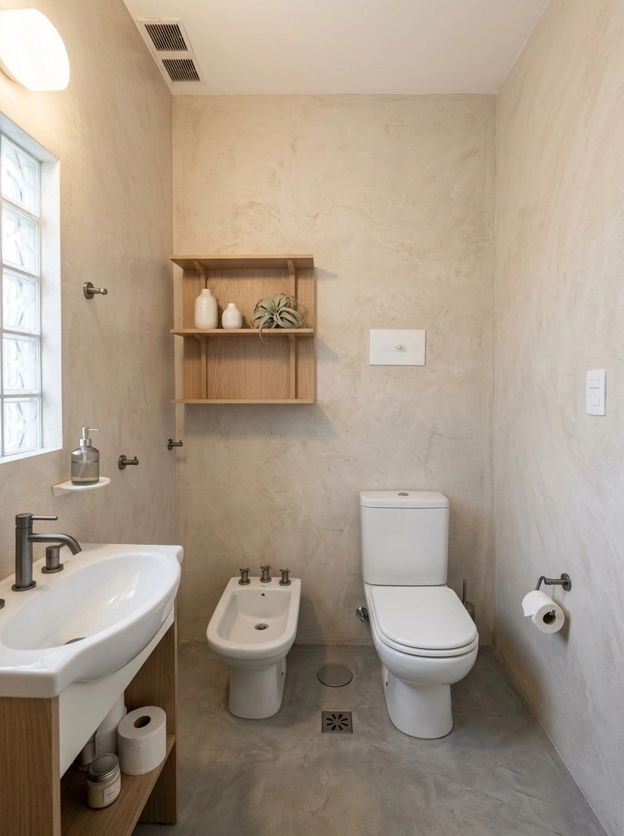 Bathroom interior in Minimalism style — photo by GenRoom AI
