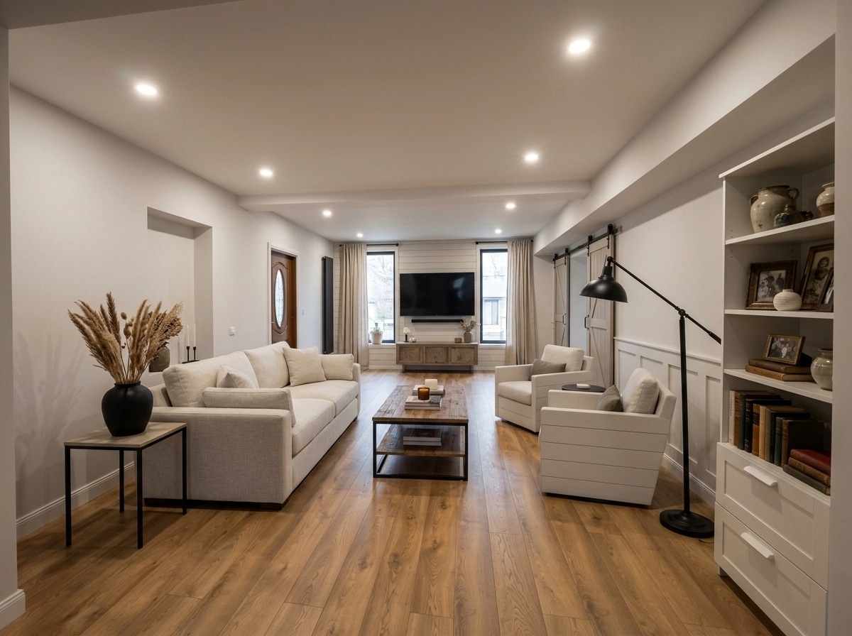 Modern Farmhouse Living Room design — interior photo by GenRoom AI