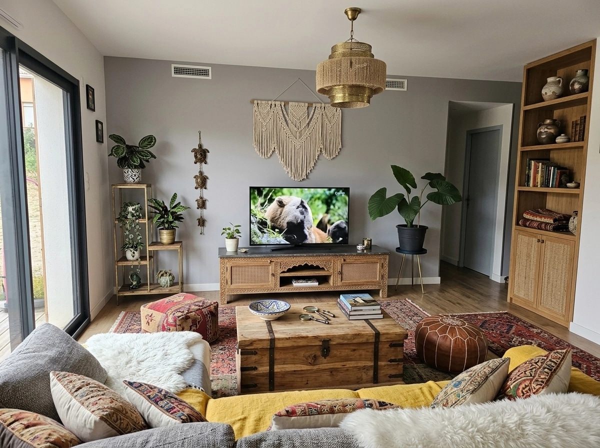 Interior design in Bohemian style — Living Room by GenRoom AI