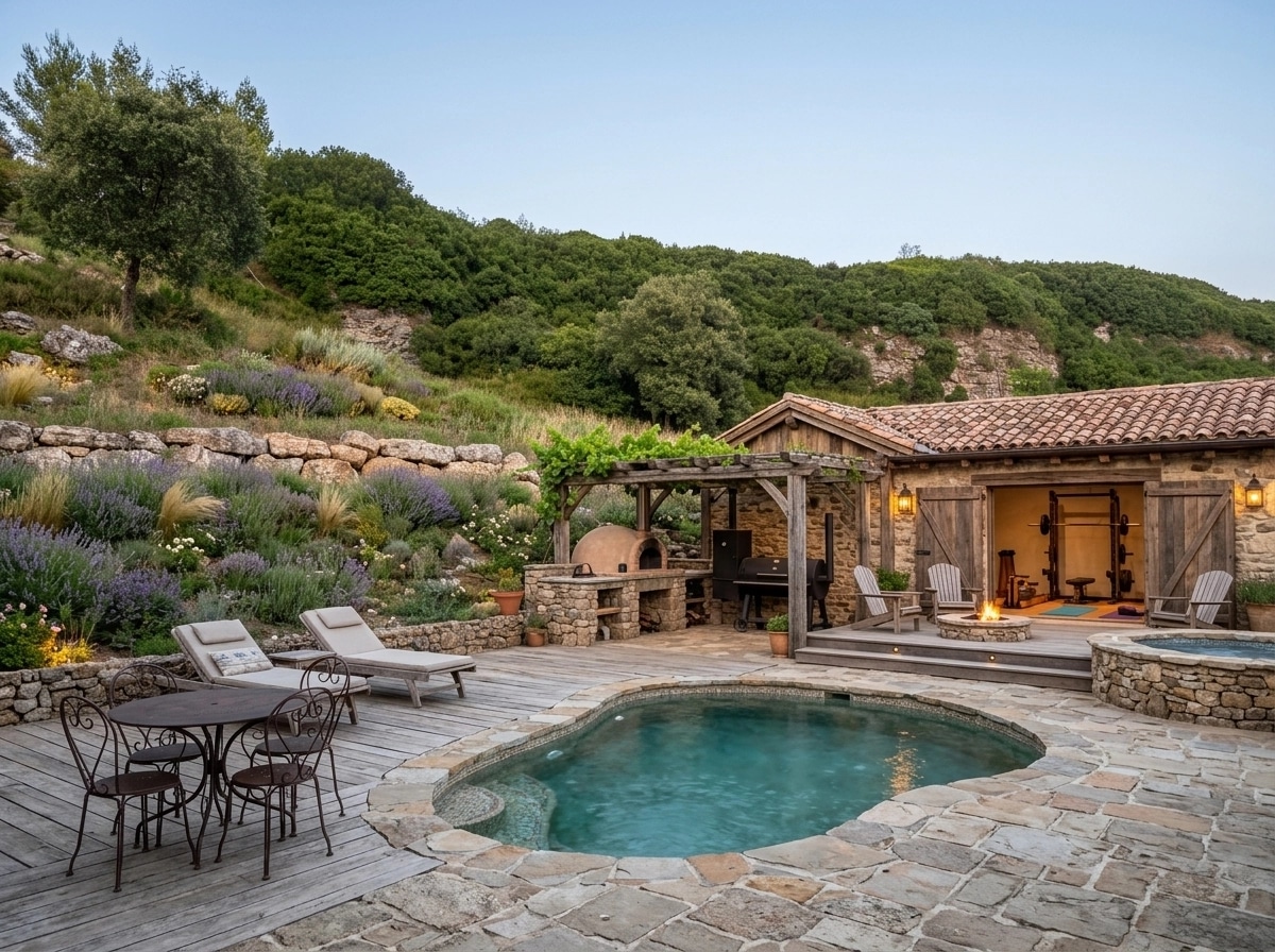 Country Rustic Garden Yard design — yard photo by GenRoom AI