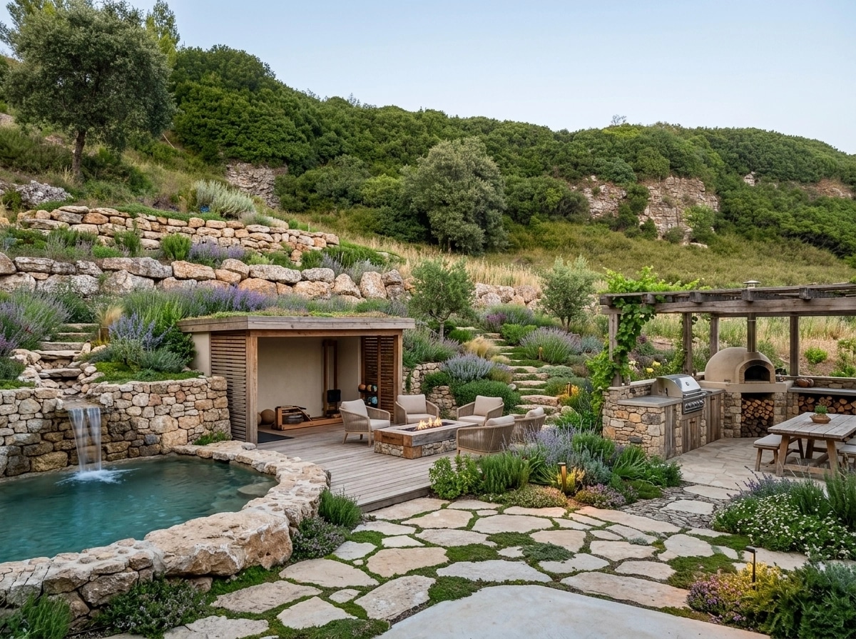 Landscape design in Eco Natural Garden style — Yard by GenRoom AI