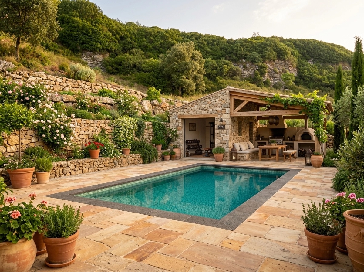 Landscape design in Mediterranean Yard style — Yard by GenRoom AI