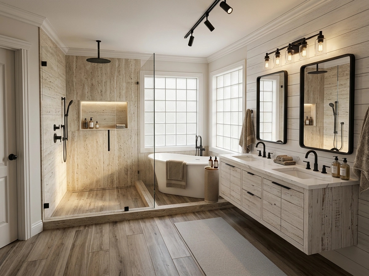 Interior design in Modern Farmhouse style — Bathroom by GenRoom AI