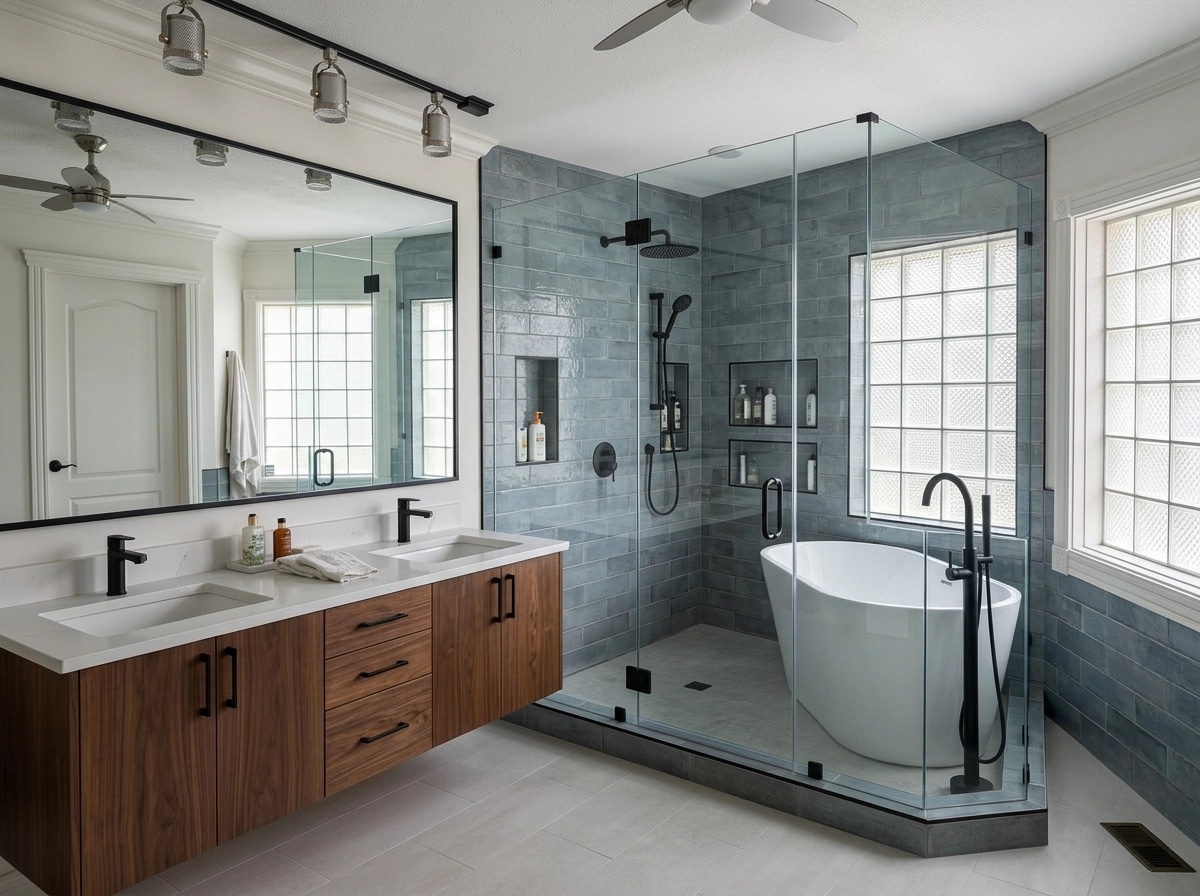 Bathroom interior in Transitional style — photo by GenRoom AI