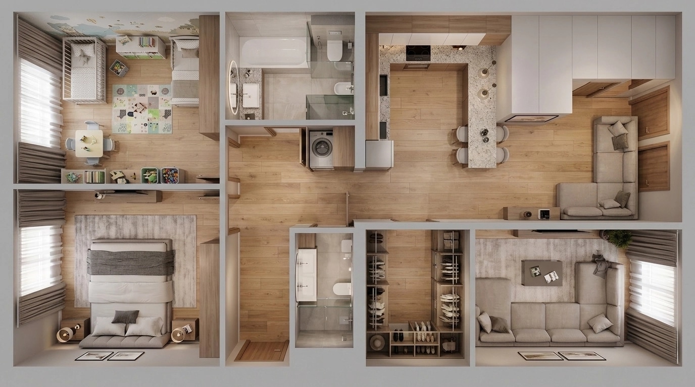Interior design in Contemporary style — Living Room by GenRoom AI