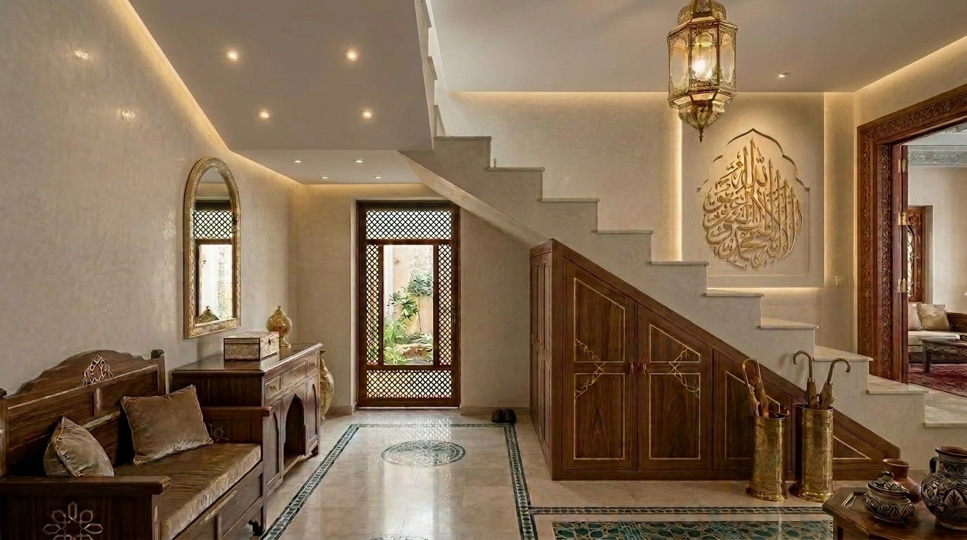 Hallway interior in Transitional style — photo by GenRoom AI