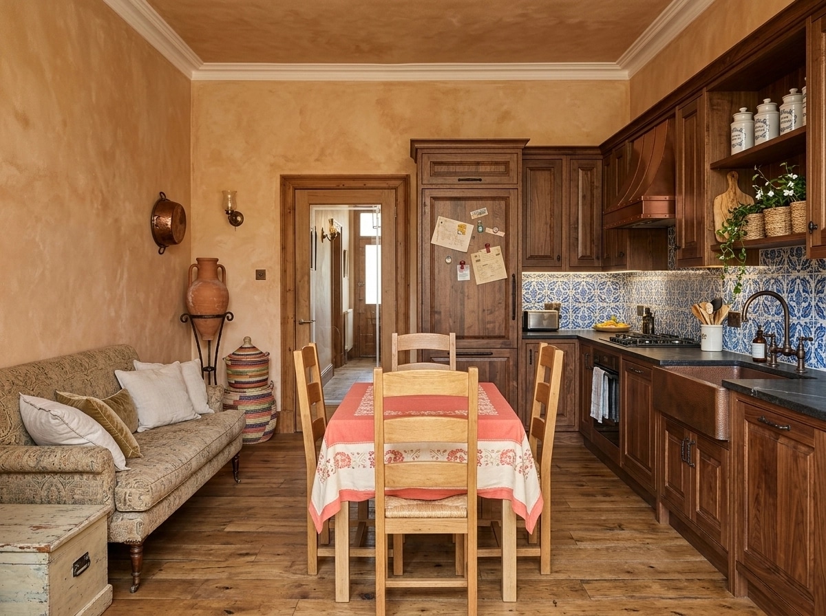 Kitchen interior in Mediterranean style — photo by GenRoom AI