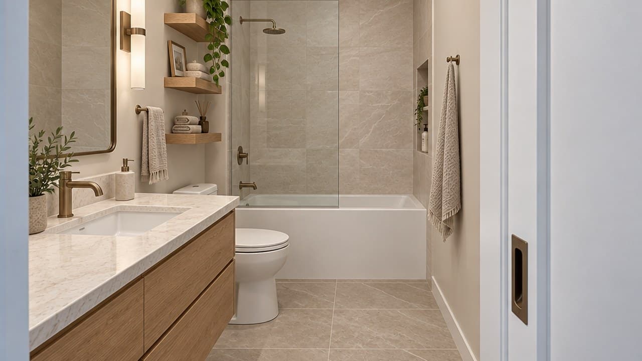 Small Bathroom Layout Ideas: Try Them on Your Own Photo With AI