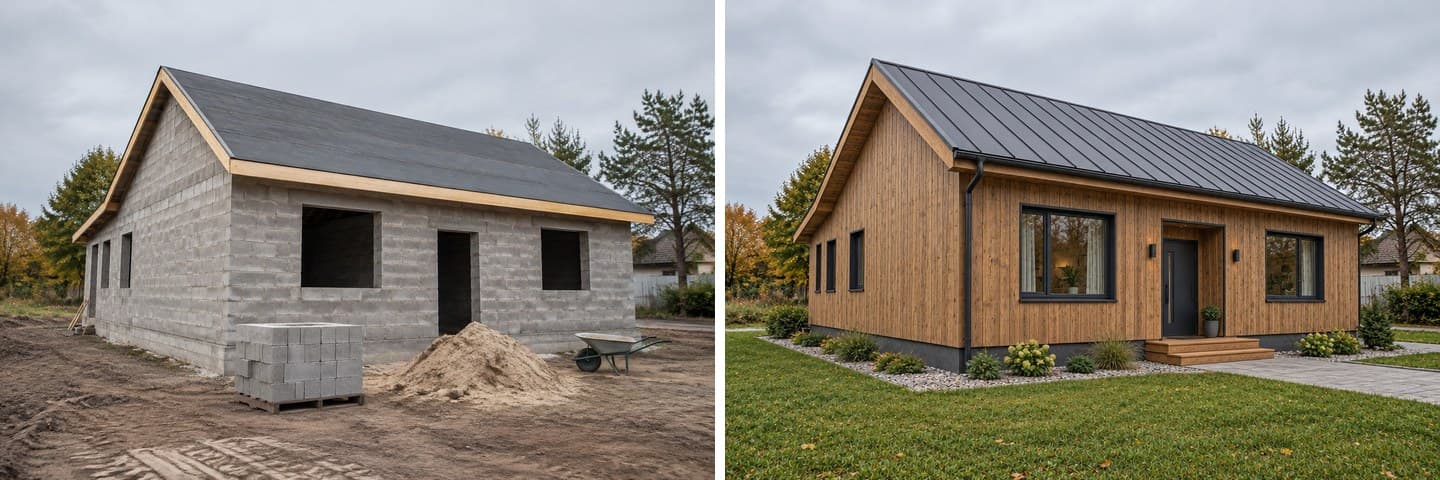 Unfinished House Exterior Design With AI: See It Finished First