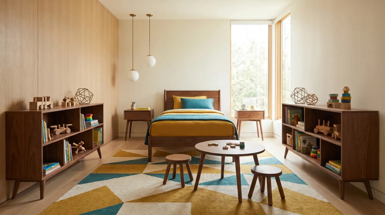 Ideas para habitación infantil mid-century modern: 12 ejemplos reales (Guía 2026)