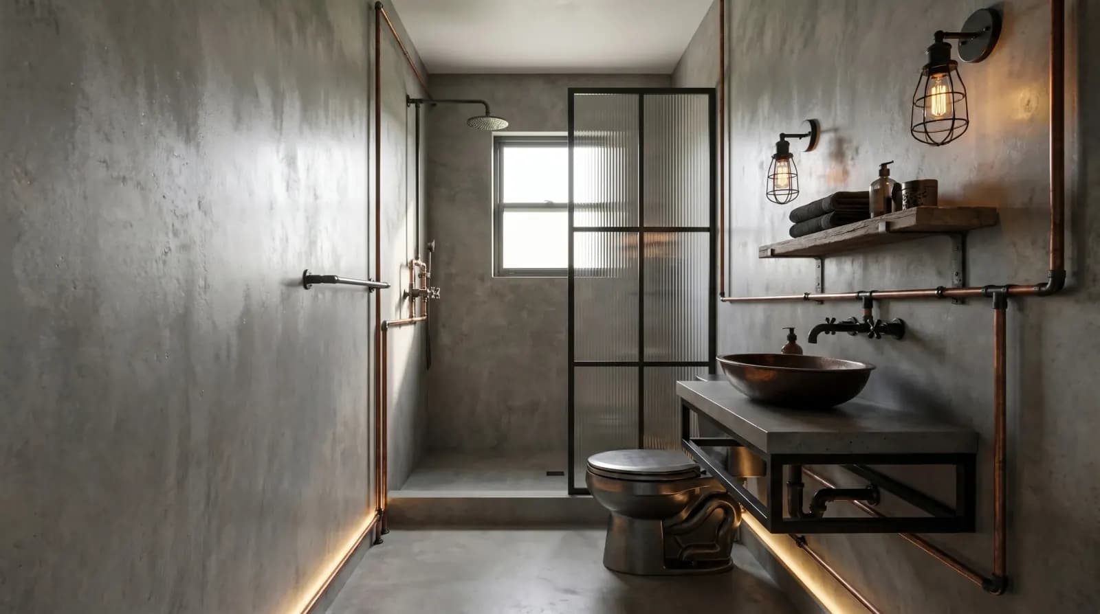 RENOVARE BAIE CU AI — Industrial Loft