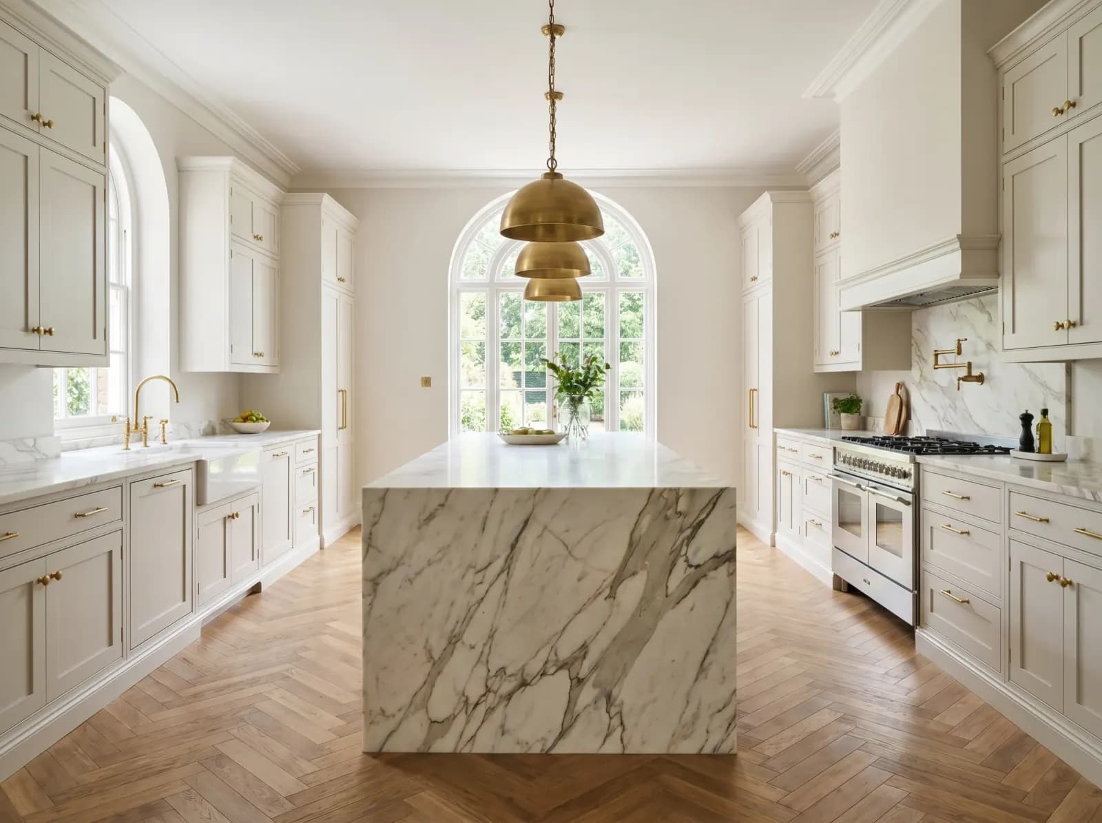 AI Kitchen Remodel — island marble