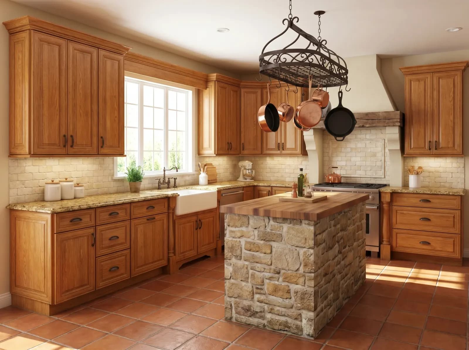 AI Kitchen Remodel — traditional oak