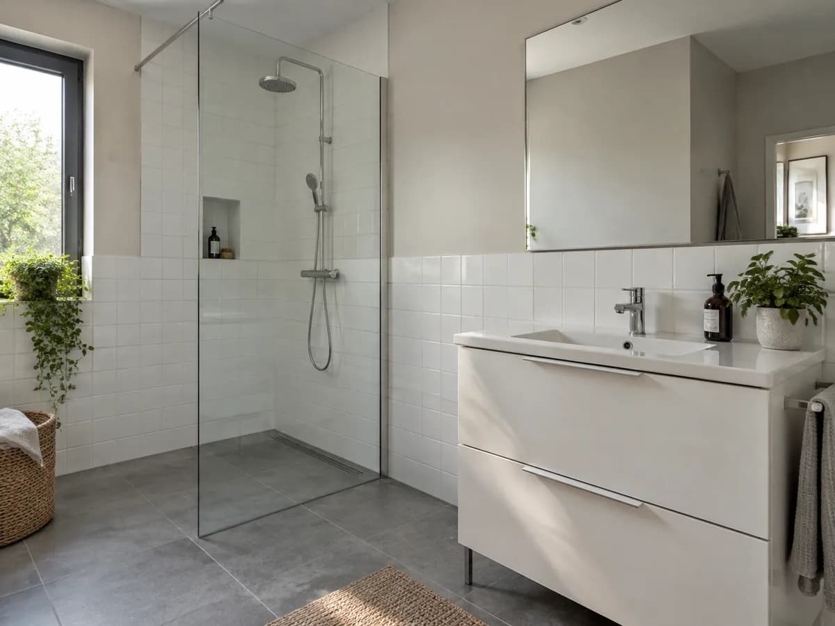 Before — Tiles halfway up