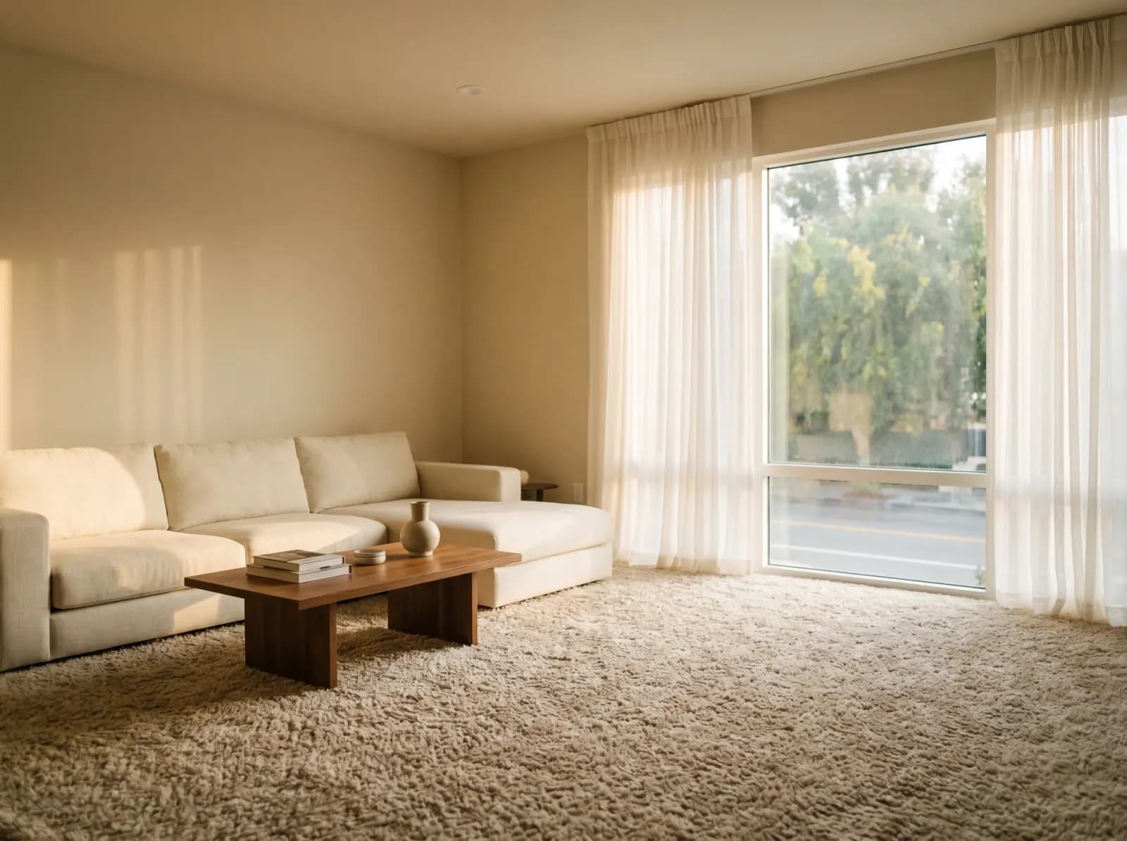 Before: original Beige Carpet surface — AI material swap example