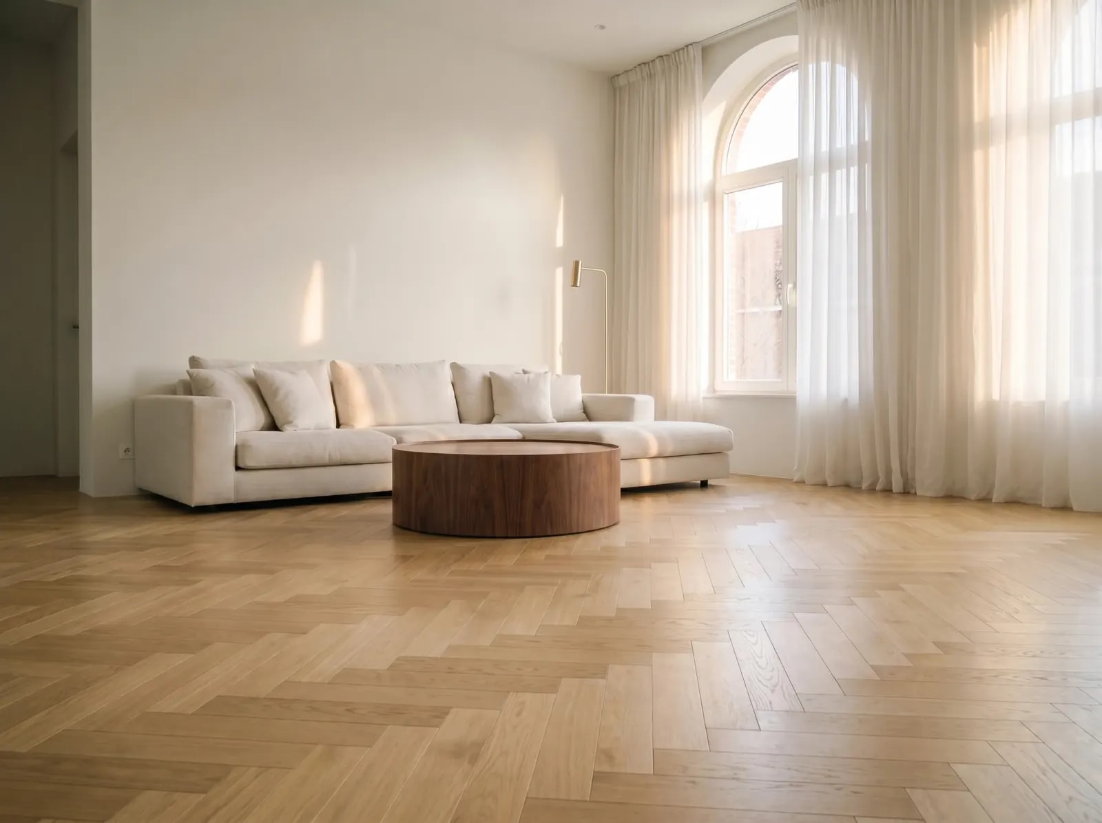 AI vizualizér podlah: Uvidíte jakoukoli podlahu ve svém pokoji — Herringbone Oak