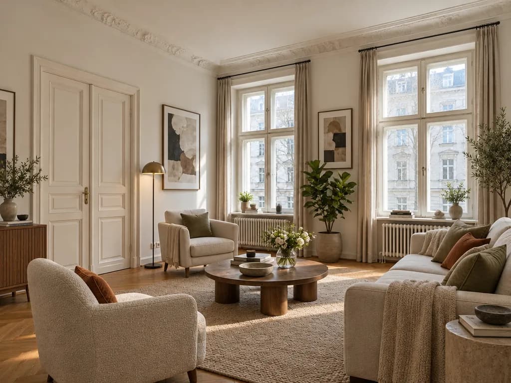 The same room furnished in Contemporary style
