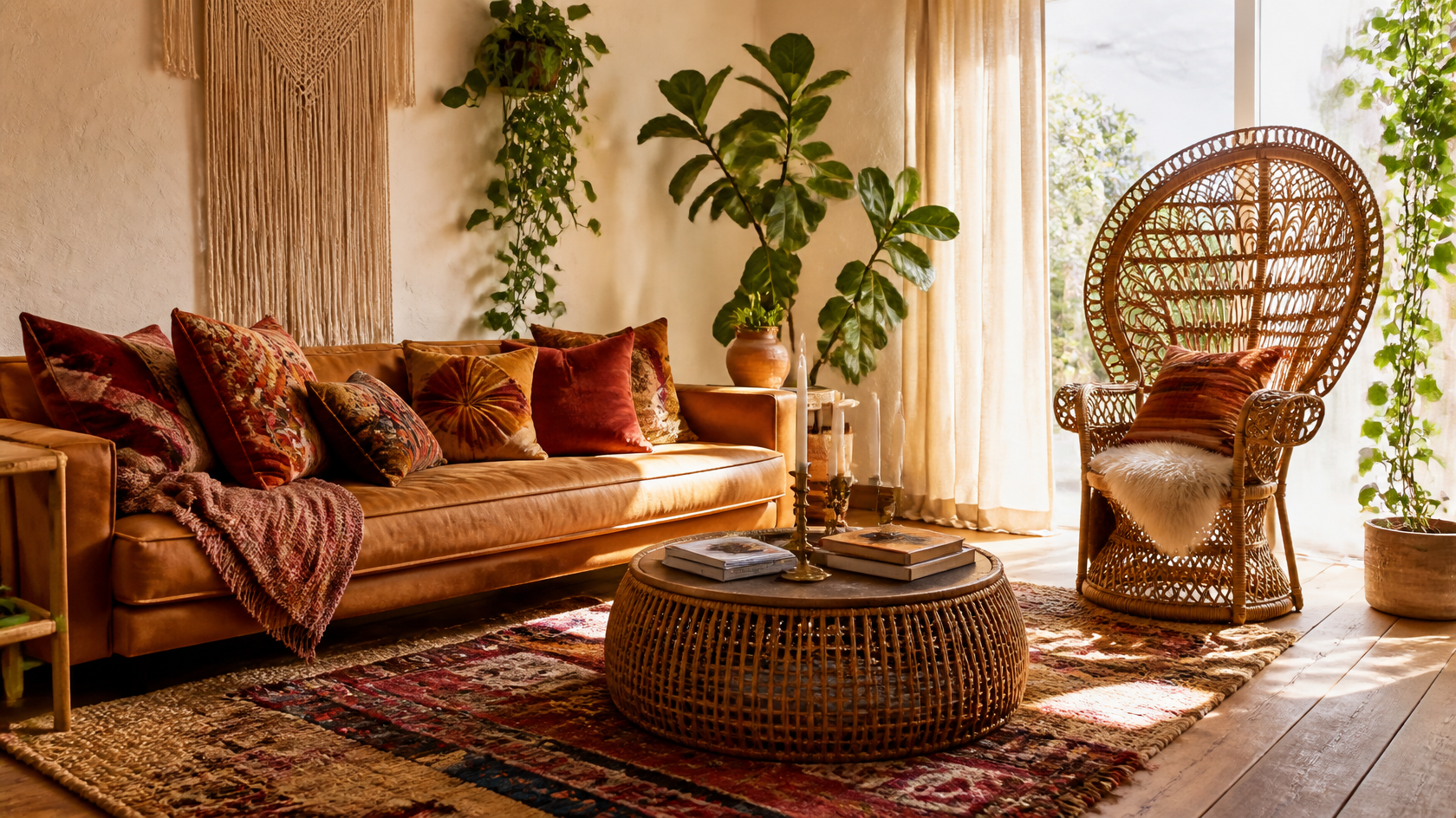 Design d'interni bohémien (boho): la guida di stile con IA completa 2026