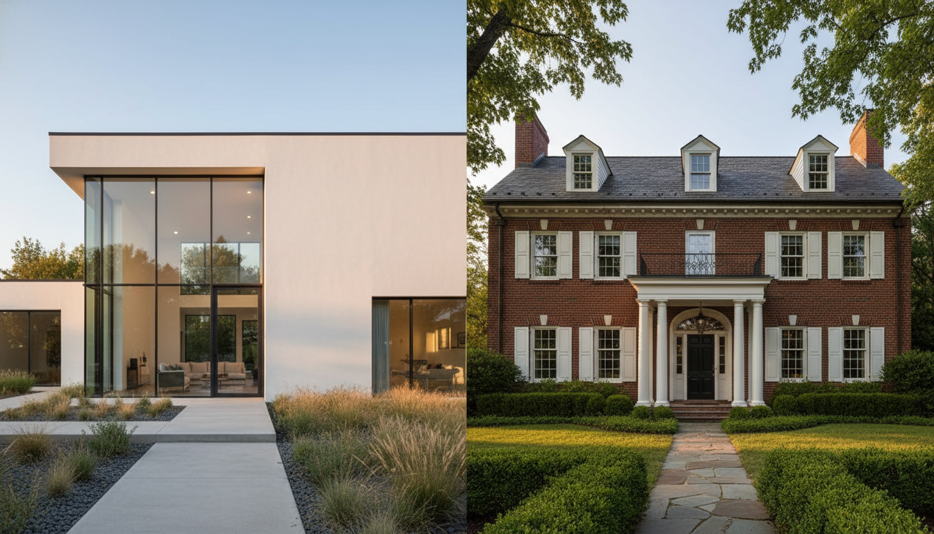 Contemporary vs Traditional Exterior: AI Side-by-Side Compared