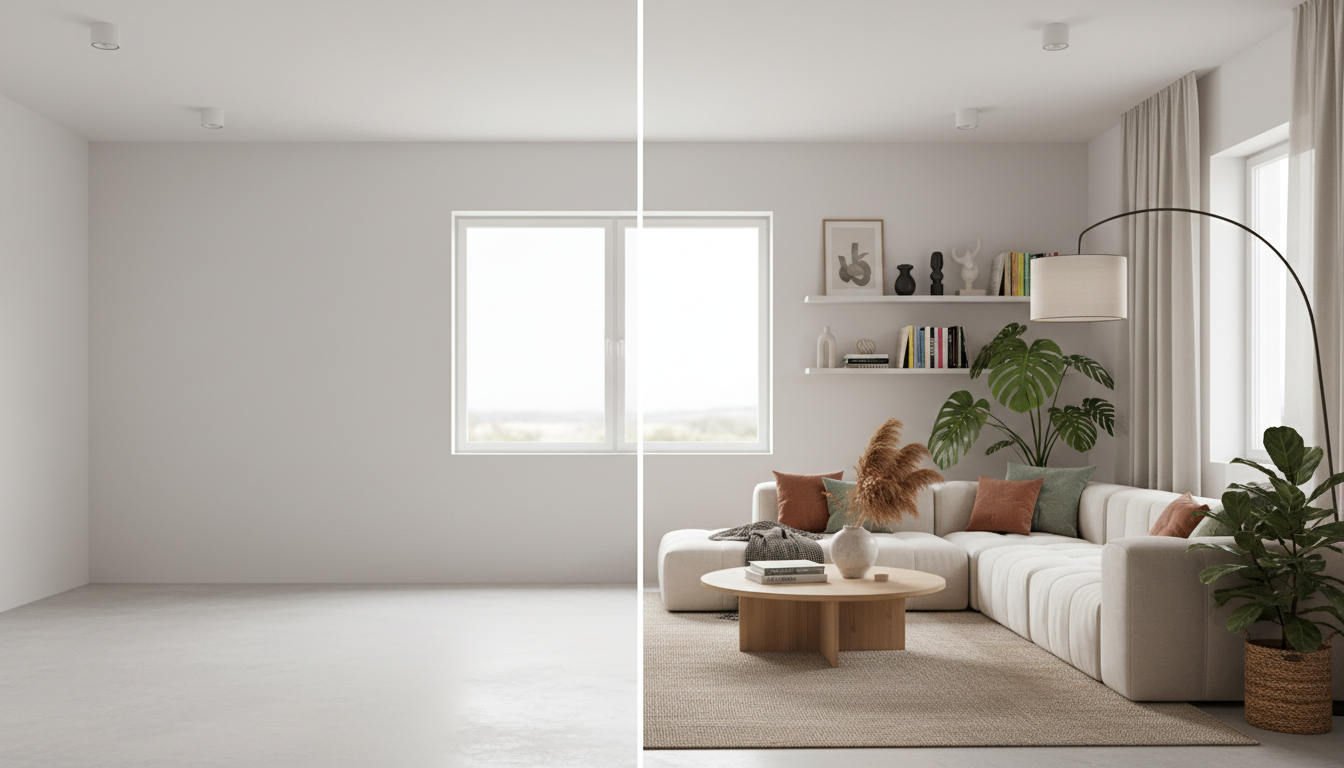 AI home design before and after — complete beginner guide