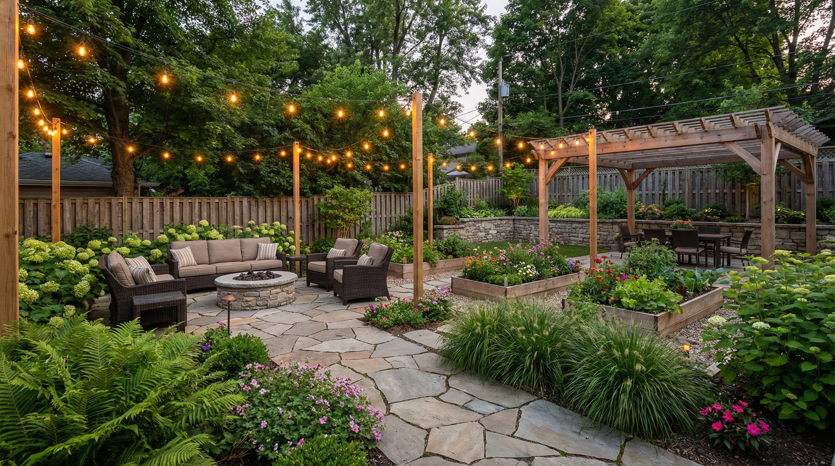 تحول yard بنمط Country Rustic Garden — قبل وبعد | GenRoom