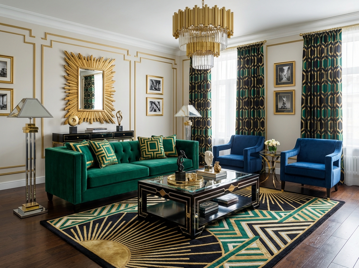 Art Deco style interior — apartment design example | GenRoom