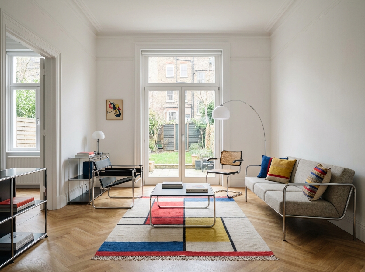 Bauhaus style interior — apartment design example | GenRoom