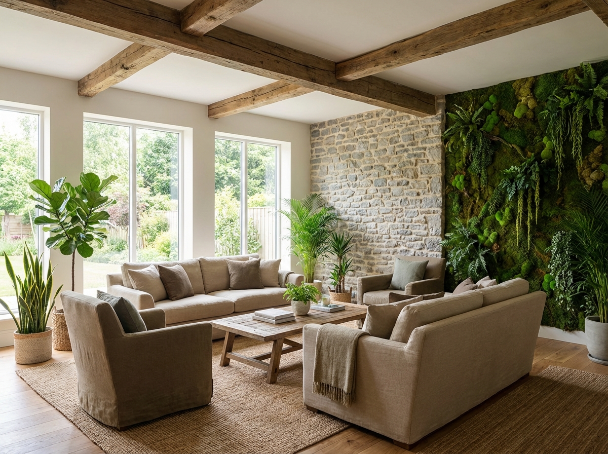 Biophilic style interior — apartment design example | GenRoom